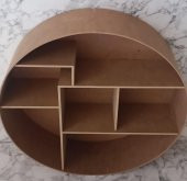 1448bng90212Hobi Adn Yuvarlak Raf KİTAPLIK Terek Ahşap MDF HAM Kutuda Sevk El Yapım - 1