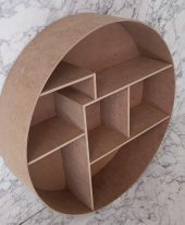 1448bng90212Hobi Adn Yuvarlak Raf KİTAPLIK Terek Ahşap MDF HAM Kutuda Sevk El Yapım - 3