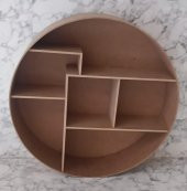 1448bng90212Hobi Adn Yuvarlak Raf KİTAPLIK Terek Ahşap MDF HAM Kutuda Sevk El Yapım - 8