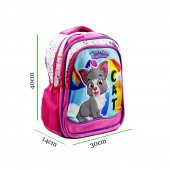 Sentor 3 Bölmeli İlkokul Okul Sırt Çantası Ve Beslenme Çantası Kedi Pembe - 3