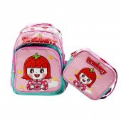 Sentor 3 Bölmeli İlkokul Okul Sırt Çantası Ve Beslenme Çantası Strawberry Turkuaz-Pembe thumbnail 1