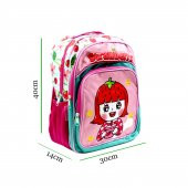 Sentor 3 Bölmeli İlkokul Okul Sırt Çantası Ve Beslenme Çantası Strawberry Turkuaz-Pembe thumbnail 3