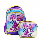 Sentor 3 Bölmeli İlkokul Okul Sırt Çantası Ve Beslenme Çantası Unicorn Mor - 2