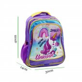 Sentor 3 Bölmeli İlkokul Okul Sırt Çantası Ve Beslenme Çantası Unicorn Mor - 3