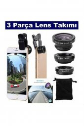 Geniş Açı Balık Gözü Lens Seti Balıkgözü Makro Telefon Lensi Universal - 5