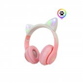 Kedi Kulaklık Pro 5.3  Rgb Led Bluetooth Kablosuz Kedi Kulaklık Çocuk - 9