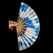 Japon Bambu Kumaş Yelpaze Çanta Boy Stant Hediyeli No.78 - 3