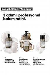 Loreal Professionnel Serie Expert Absolut Repair Molecular Tüm Yıpranmış Saçlar İçin Durulanmayan Maske 100 ml thumbnail 4