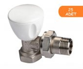 25 Adet ECA RV3 1/2 Köşe Radyatör Valfi Petek Havlupan Vanası 602120641 - 1