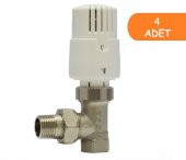 4 Adet ECA TRV4 Termostatik Köşe Radyatör Valfi Petek Vanası 602120755 thumbnail 1