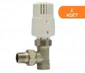 2 Adet ECA TRV4 Termostatik Köşe Radyatör Valfi Petek Vanası 602120755 - 1