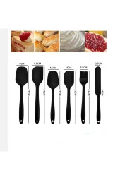 Siyah Silikon Spatula kaşık Seti 6 Parça. Siyah tek parçalı - 2
