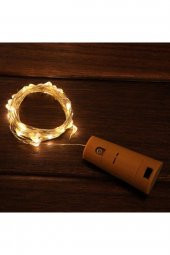 Mantar Tıpalı Sarı (Günışığı) Peri Led 1 Metre Pil Dahil - 1