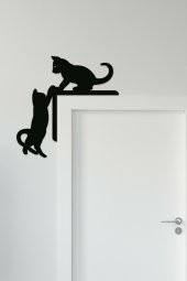 Kedi Kapı Pervaz Süsü Duvar Süsü Sol Köşe - 1
