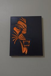 Kaplan Lion Ledli Duvar Süsü Hediyelik Gece Lambası Tablo Piller Dahil - 1