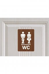 Esprili Wc Kapı Tabelası Ceviz Renk - 1