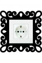 Prizlik Desenli Duvar Priz Süsü Oval 15x15 - 1