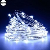 Peri Led Işık 3 Metre 30 Ledli Beyaz +50 Adet Mini Mandal +5 Metre Hasır İp - 3