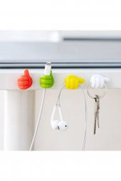 10 Adet Başparmak Kablo Tutucu Silikon Ev Organizatör Diş Fırçası Kulaklık Kablo Tutucu - 2