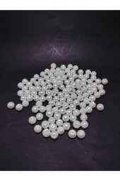 KL HOME  100 Gram Kaliteli Orijinal Cam İnci Boncuk Krem Ebat 6 mm - Beyaz Renk - 1