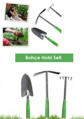 Hobi Bahçe Seti 3lü  Metal  Kürek Tırmık Çapa - 3