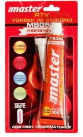 300°c  RTV  Yüksek Isı Kırmızı Renk Tüp Silikon 50ml - 1