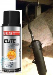 600C Yüksek Isı Şömine Soba Oto Egzos  Elit Isı Boyası Hararet Boyası ( Siyah  Renk ) 400ml 1 Adet - 1