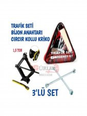 Trafik Seti+bijon Anahtarı+1,5 Ton Cıcır Kollu Kriko 3lu Set thumbnail 1