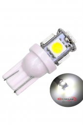 T10 Park Ledi Dipsiz 5 Ledli Led Beyaz Araç Ampulü 5 Adet - 3