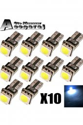 10 Adet T5 5050 Led Kilometre Kadran Aydınlatma Ampülü Fiber Beyaz - 1