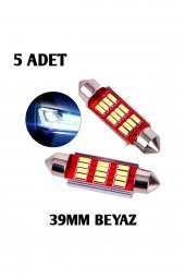 5 Adet Oto Tavan Led Canbus Sofit Led Beyaz 12v Plaka Led Ampül Ortam Aydınlatma 39mm - 1