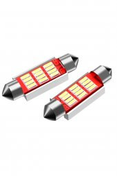 5 Adet Oto Tavan Led Canbus Sofit Led Beyaz 12v Plaka Led Ampül Ortam Aydınlatma 39mm - 2