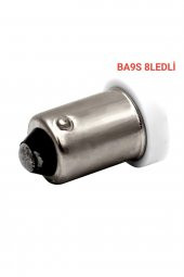 Ba9s Led Uyumlu  Ampul Soket Tipi Ba9s Tırnaklı 8 Ledli Beyaz 12v 2ad Mini Boy - 4