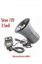 Carub Siren 12v 3 Sesli Elektronik Mikrofon Karbon Br2744001 - 1