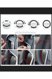 Opel Suv Serileri Uyumlu Dikmeli Direksiyon Kılıfı Noktalı-alkantara Siyah thumbnail 4