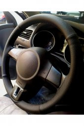 Skoda Superb Uyumlu Dikmeli Direksiyon Kılıfı Noktalı-Soft Siyah - 1