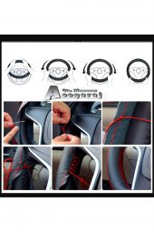 Peugeot 406 Uyumlu Dikmeli Direksiyon Kılıfı Noktalı-Soft Siyah - 4