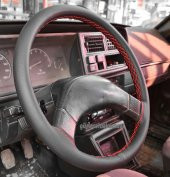 Skoda Favorit Uyumlu Dikmeli Direksiyon Kılıfı Soft Kırmızı İpli (38×9CM) thumbnail 1