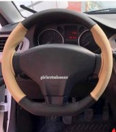 Citröen C- Eylsee Uyumlu Dikmeli Direksiyon Kılıfı İki Renkli Bej-Siyah (4prçlı) thumbnail 1