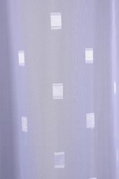 TERGAL BEYAZ KARELİ BEYAZ RENK TEK KANAT Hazır Dikilmiş Pileli Fon Perde 300*260 Cm - 4