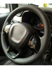 Peugeot Bipper Uyumlu Deri Dikmeli Direksiyon Kılıfı Soft Siyah İpli 38×10.5CM - 3