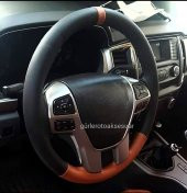 Ford Courier Uyumlu Deri Dikmeli Direksiyon Kılıfı İki Renkli Yüzüklü Kahverengi A+Plus thumbnail 1