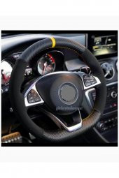 Opel Astra H Uyumlu Alkantara-karbon Sarı Yüzüklü Direksiyon Kılıf thumbnail 1
