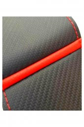 Vw Passat B8-b8,5 Uyumlu Dikmeli Direksiyon Kılıfı Karbon-alkantara Yüzüklü Kırmızı Ipli thumbnail 3