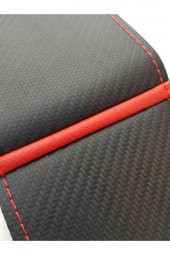 Renault SYMBOL 2013+ Uyumlu Dikmeli Direksiyon Kılıfı Alkantara Karbon Kırmızı thumbnail 2