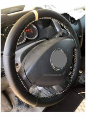 Universal Carbon dikmeli direksiyon kılıfı sarmalı dikişli noktalı-karbon bej ipli thumbnail 1