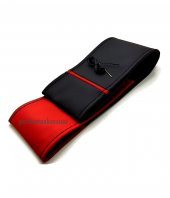 Universal Dikmeli Direksiyon Kılıfı İki Renkli Yüzüklü Kırmızı-Siyah thumbnail 1