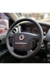 Ssangyong Kyron Dikmeli Direksiyon Kılıfı Soft Siyah Deri Gri Ipli A+plus ( 38×10cm ) - 2