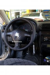 Seat Toledo Uyumlu Dikmeli Deri Direksiyon Kılıfı Soft Siyah Esnek Kokusuz A+plus ( 38cm×10.5cm ) thumbnail 2