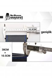 Renault Megane 2 Uyumlu Dikmeli Direksiyon Kılıfı Noktalı Siyah Deri-kırmızı İpli ( 38cm×10.5cm ) thumbnail 4